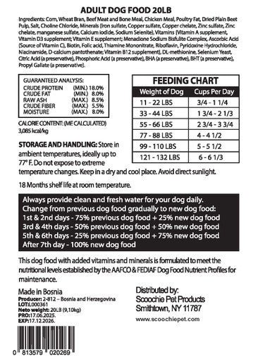 Chewka Dry Dog Food 20 Pound Bag