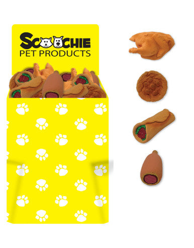 Dump Bin Of Scochie Latex Foods Chicken, Cookie, Burrito & Corn Dog 60 Pieces