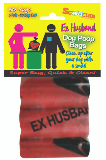 Scoochie EX HUSBAND  3 Pack Poop Bags In Bag and Header Retail