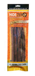 Hide Zero 10 Inch 4 Pack Bully Flavored Rawhide Alternative Chew in Zip Lock Bag