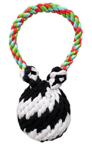 Large  Super Scooch Squeaker Bear Rope Tug 9 Inch Retail