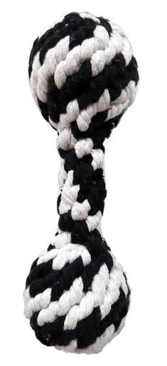 Small Super Scooch Braided Rope Squeaker Dumbbell 8 Inch Retail