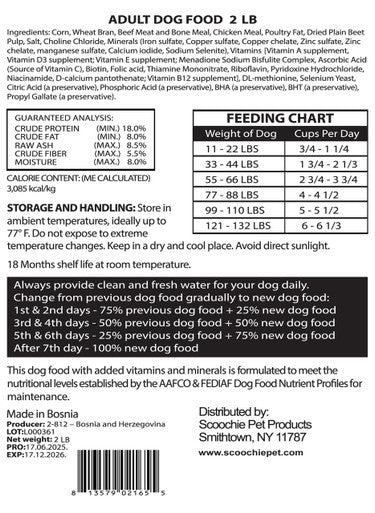 Chewka Dry Dog Food 2 Pound Bag Retail