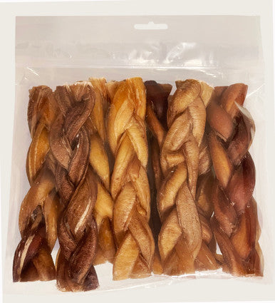 1 Pound 6 Inch BRAIDED Bully Sticks In Zip Lock Bag