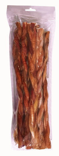 1 Pound 12 Inch BRAIDED Bully Sticks In Zip Lock Bag