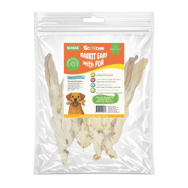 10 Pack Rabbit Ears with Fur - Peggable Ziplock with sticker