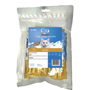 Cat by Scoochie Lick Treats- Chicken .5oz- 24 Pack
