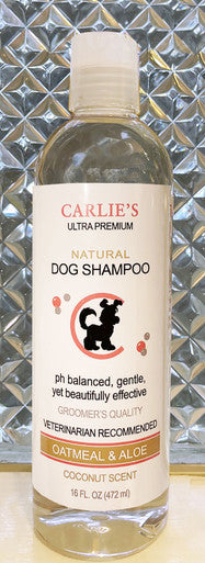 Carlies Ultra Premium Oatmeal & Aloe Shampoo, Coconut Scent For Dogs 16 Ounce Retail