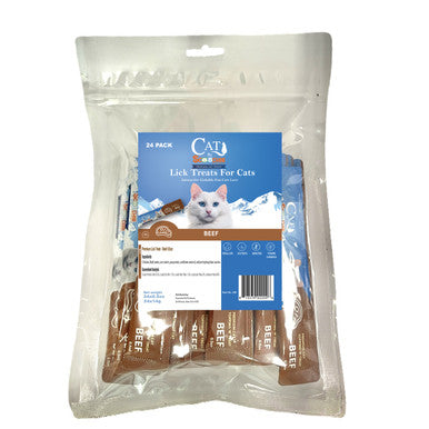 Cat by Scoochie Lick Treats- Beef .5oz- 24 Pack