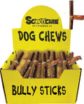 6 Inch JUMBO Bully Stick  With Scoochie Cigar Band/UPC Small PDQ of 24