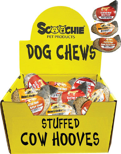 Assorted Flavors Stuffed Cow Hooves with UPC Small PDQ of 12