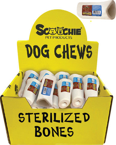 3-4 Inch Natural Sterilized Bone With UPC Small PDQ of 12