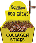 6 Inch CS Deluxe Collagen Stick with Cigar Band and UPC Small PDQ of 50
