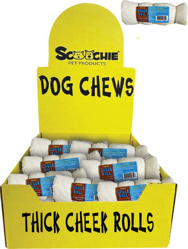 Jumbo Thick 5-6 Inch Cheek Roll Shrink With Sticker and UPC Med Long PDQ 12