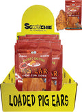 Bacon & Cheddar Loaded Pig Ears 1 Pack Peggable Zip Lock Bag Med Long PDQ of 12