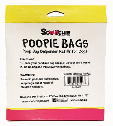 Scoochie 25 Roll Super Value Pack Poop Bags