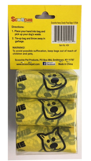 Scoochie Heavy Doody Poop Bags In Bag and Header 60 Bags Retail