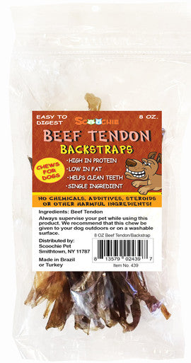Beef Tendon - Back Strap 8 Ounce in Zip Lock Bag