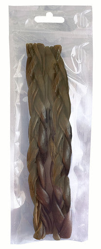 2 Pack 12 Inch BRAIDED CS Deluxe Collagen Sticks in zip lock bag