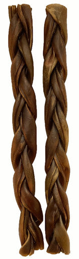 2 Pack 12 Inch BRAIDED CS Deluxe Collagen Sticks in zip lock bag