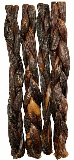 4 Pack 12 Inch Braided Esophagus Sticks in a zip lock bag