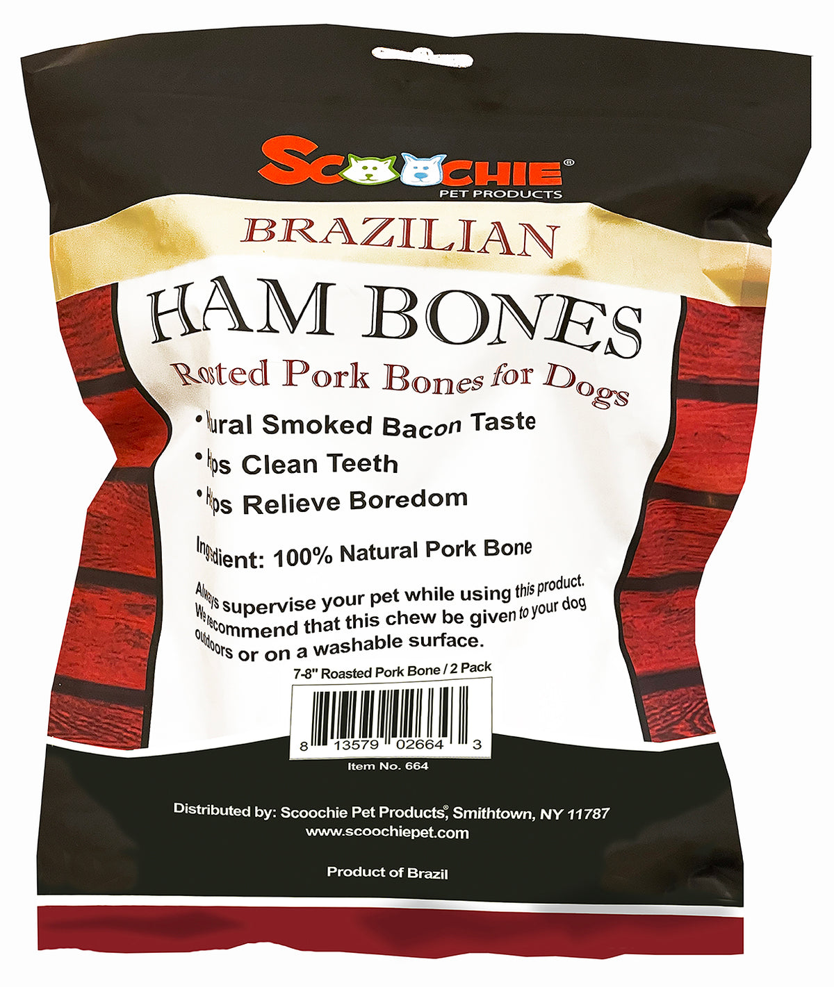 2 Pack Brazilian Ham Bone / Pork Femur in Zip Lock PVC Bag