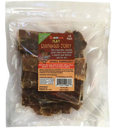 15 Pack 5-6 Inch Flat Esophagus Jerky in Zip Lock Bag with Color Sticker Retail