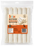 6 Pack Rawhide Rolls 10 Inch In A Printed Zip Lock, Peggable Full Color Bag With Window