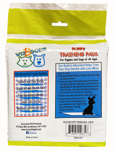 Wiz B Gone Puppy Training Pads Pack of 12