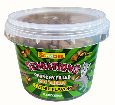 Scoochie Sensations Catnip Filled Cat Treats 8.8 Ounce Tub